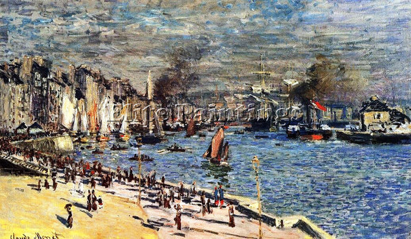 CLAUDE MONET VIEW OF THE OLD OUTER HARBOR AT LE HAVRE ARTIST PAINTING HANDMADE