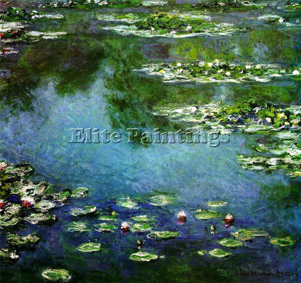 CLAUDE MONET WATER LILIES 1906 ARTIST PAINTING REPRODUCTION HANDMADE OIL CANVAS