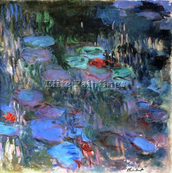 CLAUDE MONET WATER LILIES REFLECTIONS OF WEEPING WILLOWS RIGHT HALF PAINTING OIL