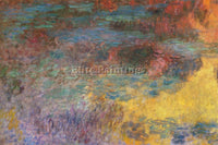 CLAUDE MONET WATER LILY POND EVENING LEFT PANEL ARTIST PAINTING REPRODUCTION OIL