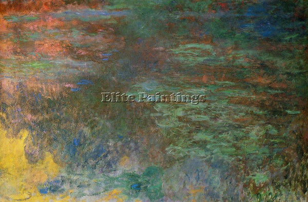 CLAUDE MONET WATER LILY POND EVENING RIGHT PANEL ARTIST PAINTING HANDMADE CANVAS