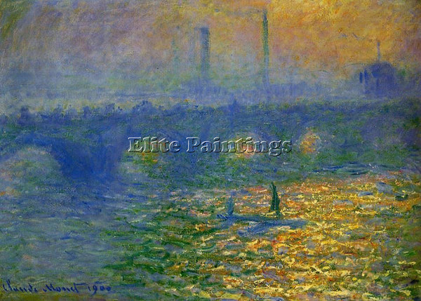 CLAUDE MONET WATERLOO BRIDGE 2 ARTIST PAINTING REPRODUCTION HANDMADE OIL CANVAS