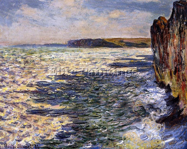 CLAUDE MONET WAVES AND ROCKS AT POURVILLE ARTIST PAINTING REPRODUCTION HANDMADE