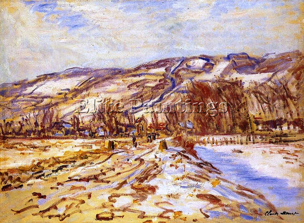 CLAUDE MONET WINTER AT GIVERNY ARTIST PAINTING REPRODUCTION HANDMADE OIL CANVAS