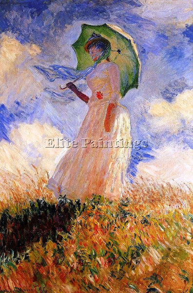 CLAUDE MONET WOMAN WITH A PARASOL ARTIST PAINTING REPRODUCTION HANDMADE OIL DECO