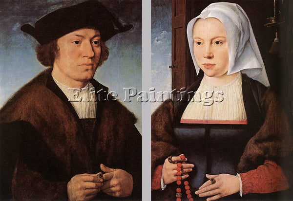 JOOS-VAN CLEVE PORTRAIT OF A MAN AND WOMAN ARTIST PAINTING REPRODUCTION HANDMADE