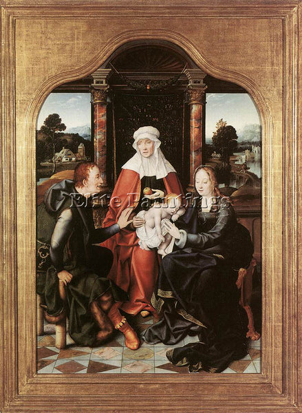 JOOS-VAN CLEVE ST ANNE WITH THE VIRGIN AND CHILD AND ST JOACHIM ARTIST PAINTING