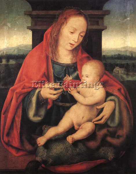 JOOS-VAN CLEVE VIRGIN AND CHILD 1 ARTIST PAINTING REPRODUCTION HANDMADE OIL DECO