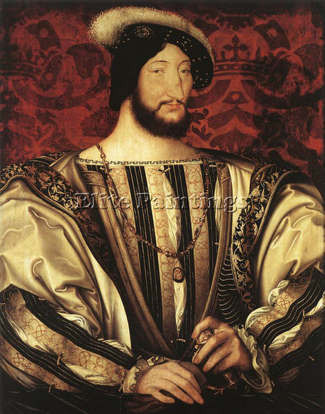 FRENCH CLOUET JEAN PORTRAIT OF FRANCOIS I KING OF FRANCE ARTIST PAINTING CANVAS