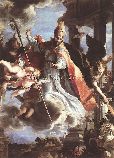 CLAUDIO COELLO THE TRIUMPH OF ST AUGUSTINE ARTIST PAINTING REPRODUCTION HANDMADE