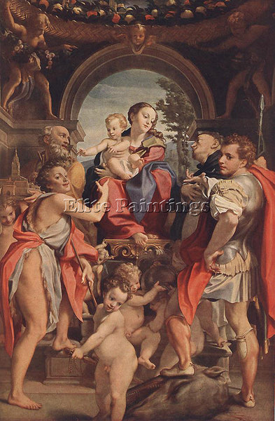 CORREGGIO MADONNA WITH ST GEORGE ARTIST PAINTING REPRODUCTION HANDMADE OIL REPRO