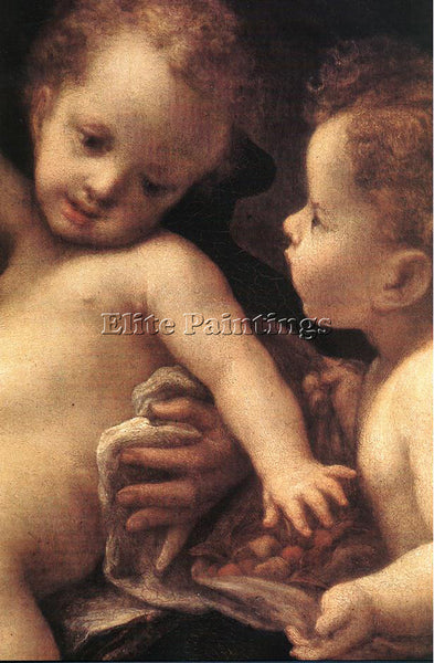 CORREGGIO VIRGIN AND CHILD WITH AN ANGEL DETAIL 1 ARTIST PAINTING REPRODUCTION