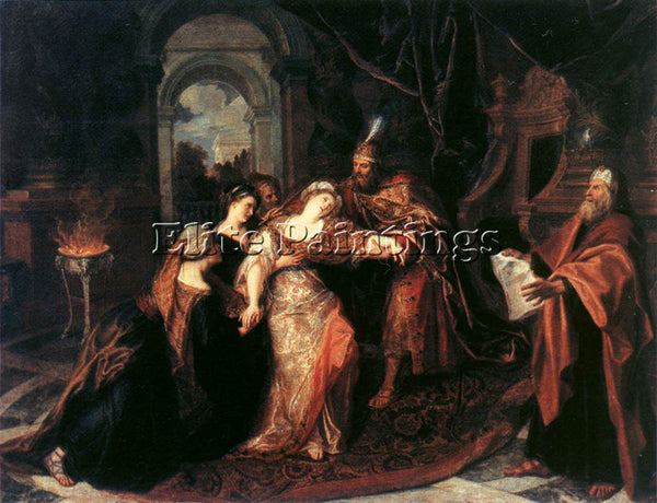 BELGIAN COYPEL ANTOINE THE SWOONING OF ESTHER ARTIST PAINTING REPRODUCTION OIL
