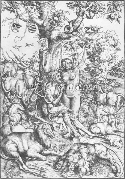 LUCAS CRANACH THE ELDER ADAM AND EVE 1509 ARTIST PAINTING REPRODUCTION HANDMADE
