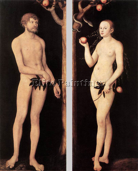 LUCAS CRANACH THE ELDER ADAM AND EVE 1531 ARTIST PAINTING REPRODUCTION HANDMADE