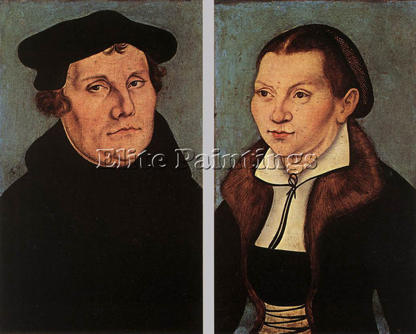LUCAS CRANACH THE ELDER PORTRAITS OF MARTIN LUTHER AND CATHERINE BORE ARTIST OIL