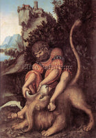 LUCAS CRANACH THE ELDER SAMSONS FIGHT WITH THE LION ARTIST PAINTING REPRODUCTION