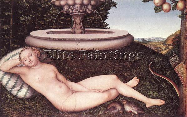 LUCAS CRANACH THE ELDER THE NYMPH OF THE FOUNTAIN ARTIST PAINTING REPRODUCTION
