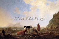 AELBERT CUYP HERDSMEN WITH COWS ARTIST PAINTING REPRODUCTION HANDMADE OIL CANVAS