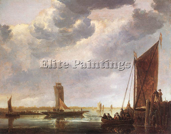 AELBERT CUYP THE FERRY BOAT ARTIST PAINTING REPRODUCTION HANDMADE OIL CANVAS ART