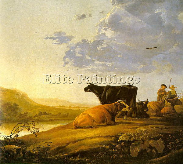 AELBERT CUYP YOUNG HERDSMAN WITH COWS ARTIST PAINTING REPRODUCTION HANDMADE OIL