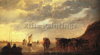 AELBERT CUYP HERDSMAN WITH COWS BY A RIVER ARTIST PAINTING REPRODUCTION HANDMADE