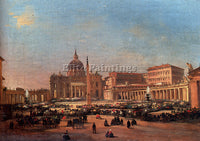 ITALIAN CAFFI IPPOLITO ST PETERS AND THE VATICAN PALACE ROME ARTIST PAINTING OIL