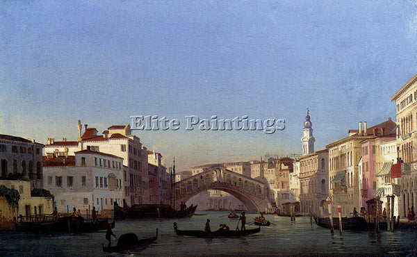 ITALIAN CAFFI IPPOLITO THE RIALTO BRIDGE VENICE ARTIST PAINTING REPRODUCTION OIL