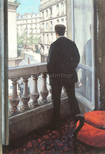 GUSTAVE CAILLEBOTTE A YOUNG MAN AT HIS WINDOW ARTIST PAINTING REPRODUCTION OIL