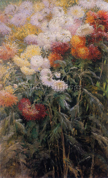 GUSTAVE CAILLEBOTTE CLUMP CHRYSANTHEMUMS GARDEN AT PETIT GENNEVILLIERS PAINTING