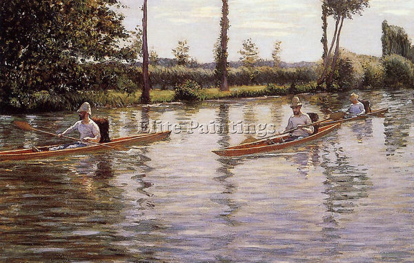 GUSTAVE CAILLEBOTTE PERISSOIRES SUR L YERRES AKA BOATING ON THE YERRES PAINTING