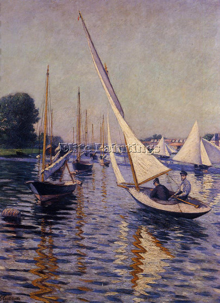 GUSTAVE CAILLEBOTTE REGATTA AT ARGENTEUIL ARTIST PAINTING REPRODUCTION HANDMADE