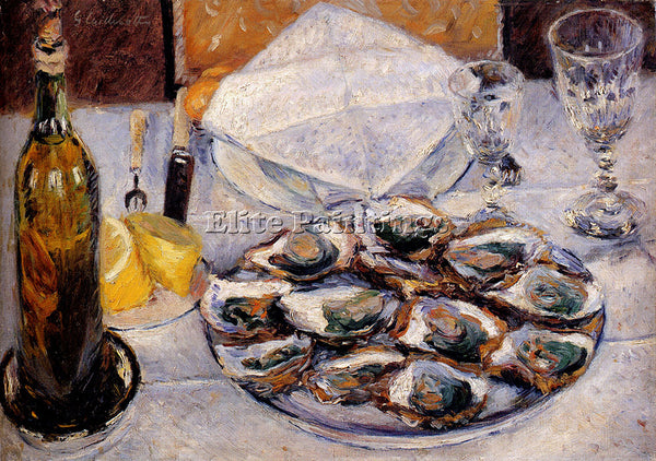 GUSTAVE CAILLEBOTTE STILL LIFE OYSTERS ARTIST PAINTING REPRODUCTION HANDMADE OIL