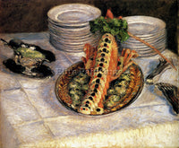 GUSTAVE CAILLEBOTTE STILL LIFE WITH CRAYFISH ARTIST PAINTING HANDMADE OIL CANVAS