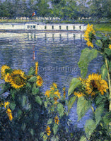 GUSTAVE CAILLEBOTTE SUNFLOWERS ON THE BANKS OF THE SEINE ARTIST PAINTING CANVAS