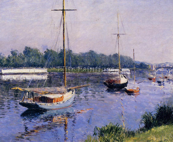 GUSTAVE CAILLEBOTTE THE BASIN AT ARGENTEUIL ARTIST PAINTING HANDMADE OIL CANVAS