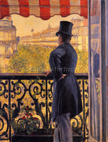 GUSTAVE CAILLEBOTTE THE MAN ON THE BALCONY2 ARTIST PAINTING HANDMADE OIL CANVAS