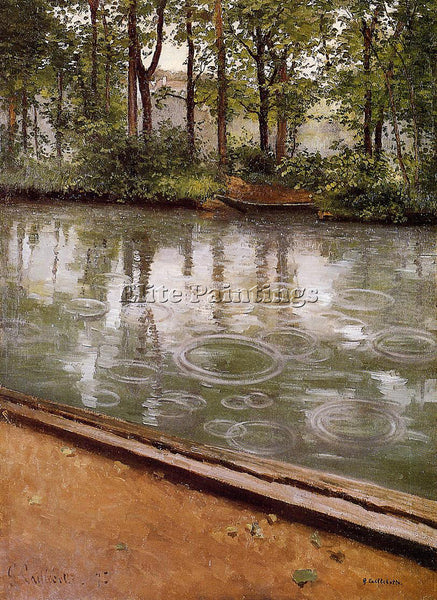 GUSTAVE CAILLEBOTTE THE YERRES RAIN AKA RIVERBANK IN THE RAIN PAINTING HANDMADE