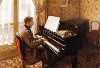 GUSTAVE CAILLEBOTTE YOUNG MAN PLAYING THE PIANO ARTIST PAINTING REPRODUCTION OIL