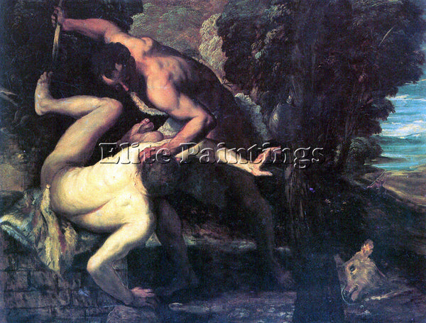 TINTORETTO CAIN AND ABEL ARTIST PAINTING REPRODUCTION HANDMADE CANVAS REPRO WALL