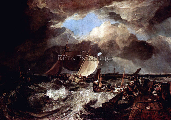 WILLIAM TURNER CALAIS PIER BY TURNER ARTIST PAINTING REPRODUCTION HANDMADE OIL
