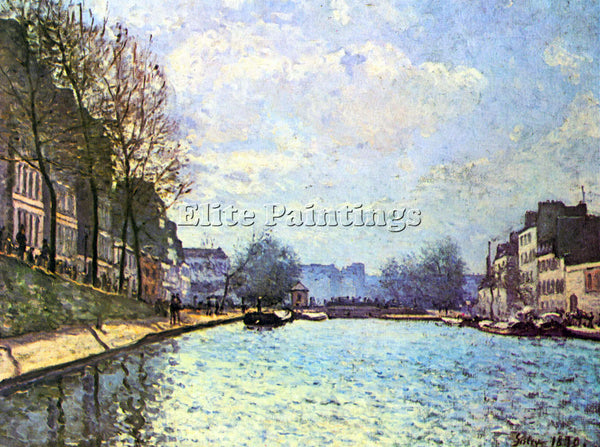 ALFRED SISLEY CANAL OF SAINT MARTIN ARTIST PAINTING REPRODUCTION HANDMADE OIL
