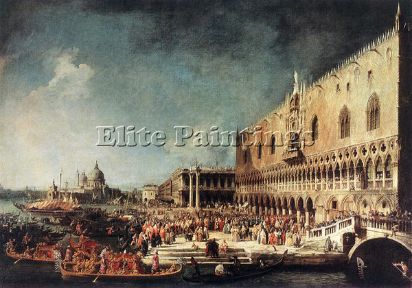 CANALETTO  ARRIVAL OF THE FRENCH AMBASSADOR IN VENICE ARTIST PAINTING HANDMADE