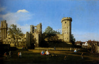 CANALETTO  THE EASTERN FACADE OF WARWICK CASTLE ARTIST PAINTING REPRODUCTION OIL