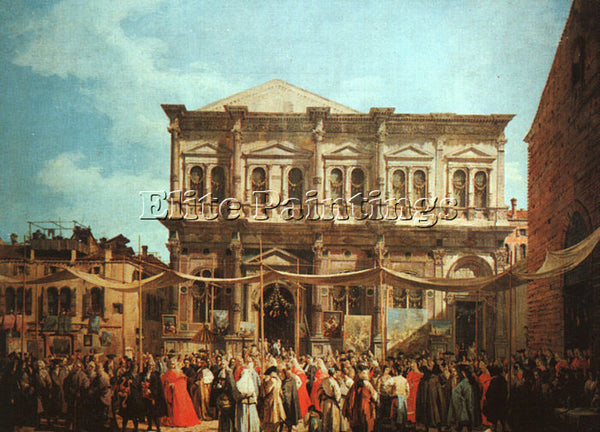 CANALETTO  THE FEAST DAY OF ST ROCH ARTIST PAINTING REPRODUCTION HANDMADE OIL