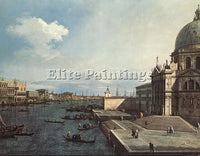 CANALETTO  THE GRAND CANAL AT THE SALUTE CHURCH ARTIST PAINTING REPRODUCTION OIL