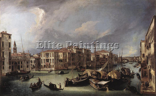 CANALETTO  THE GRAND CANAL WITH THE RIALTO BRIDGE IN THE BACKGROUND PAINTING OIL