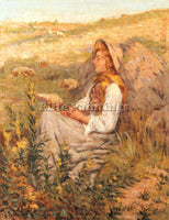 ITALIAN CANNICCI NICOLO LA PASTORELLA DORMIENTE ARTIST PAINTING REPRODUCTION OIL