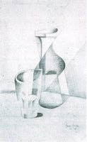 JUAN GRIS CARAFFE AND GLASS ARTIST PAINTING REPRODUCTION HANDMADE OIL CANVAS ART