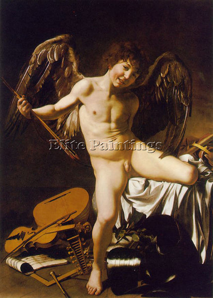 CARAVAGGIO AMOR VICTORIOUS ARTIST PAINTING REPRODUCTION HANDMADE OIL CANVAS DECO